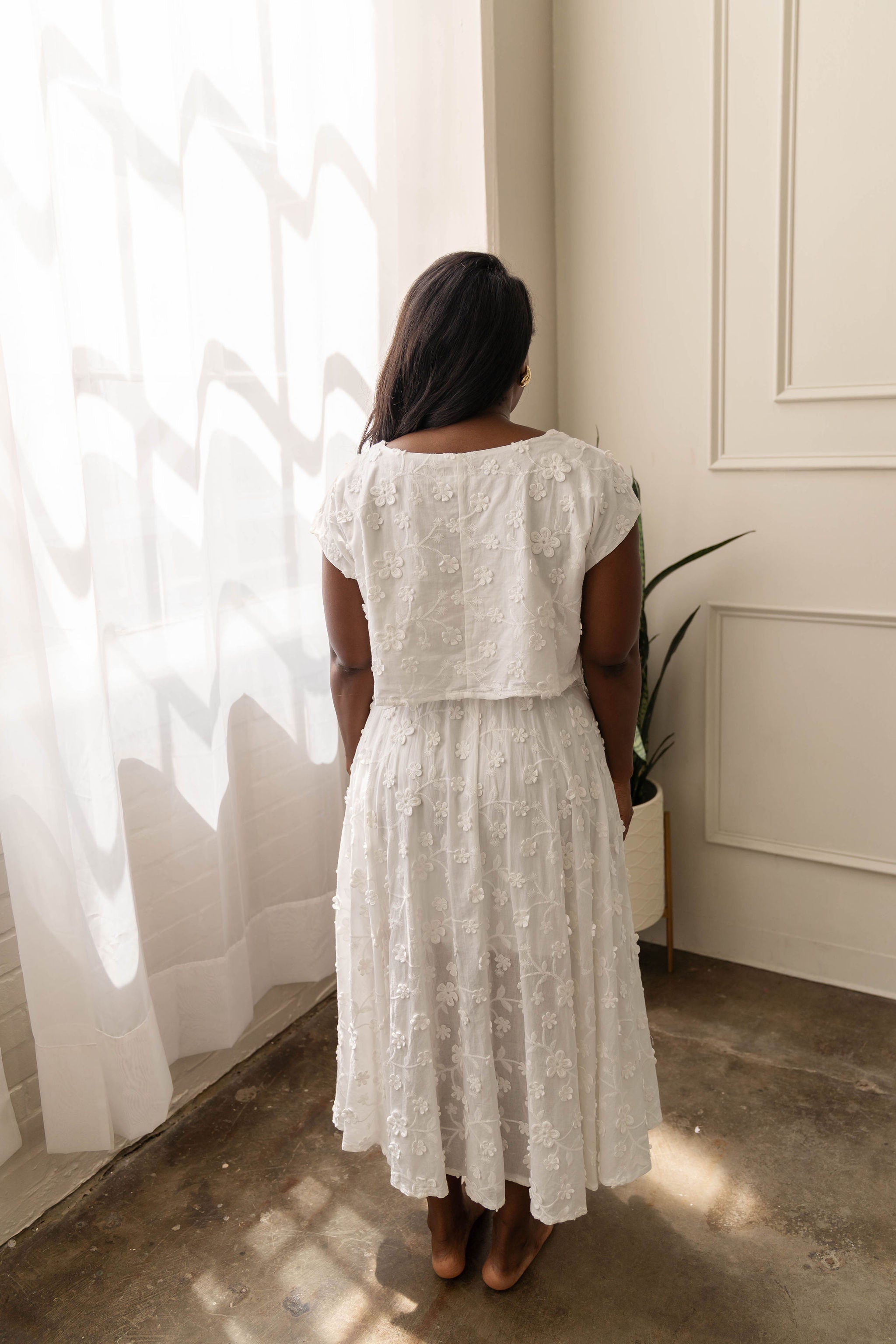 Flora - 2pc Crop Flower Skirt Set