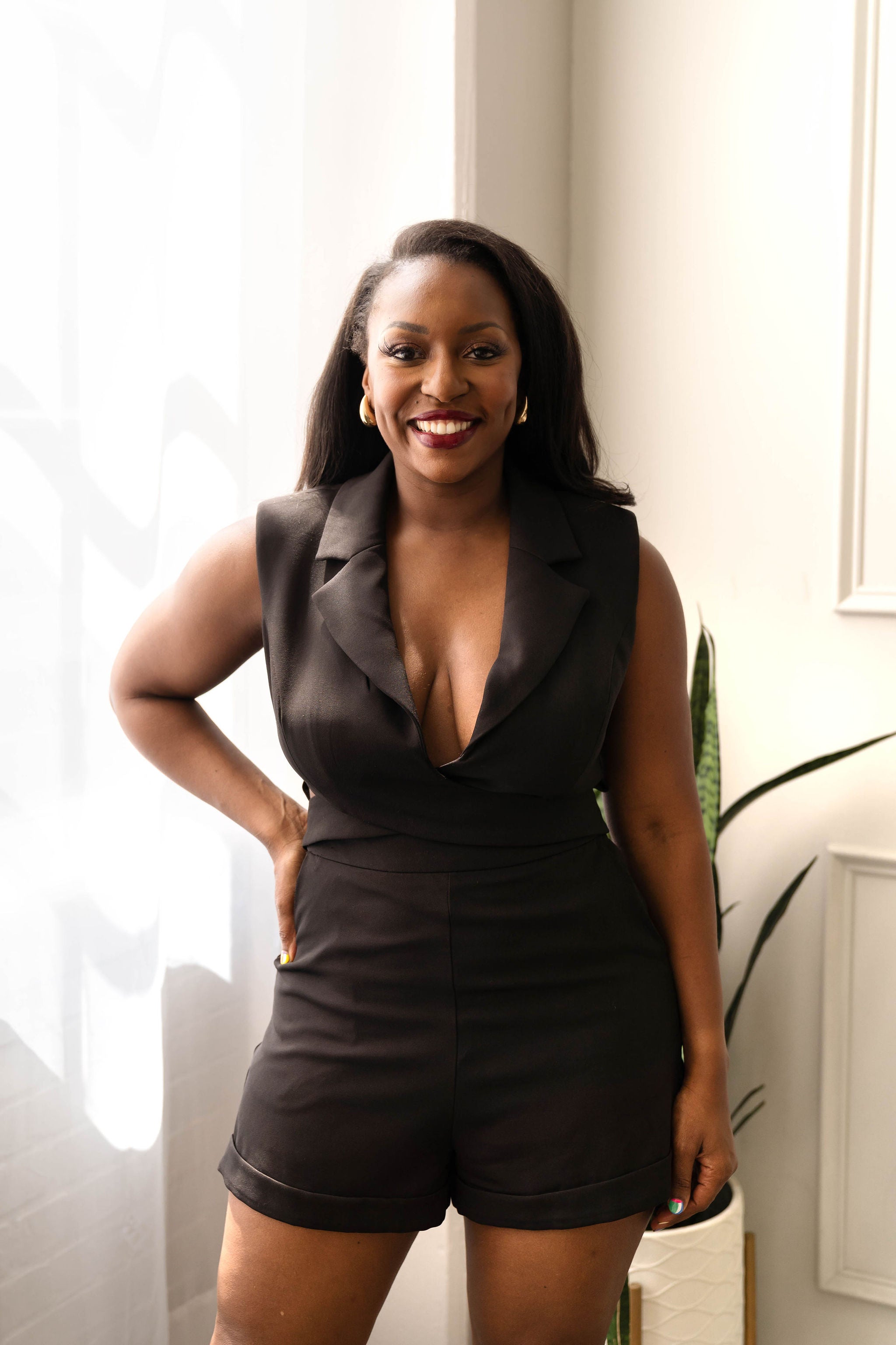 Rayna - Short Sleeve Cutout Romper