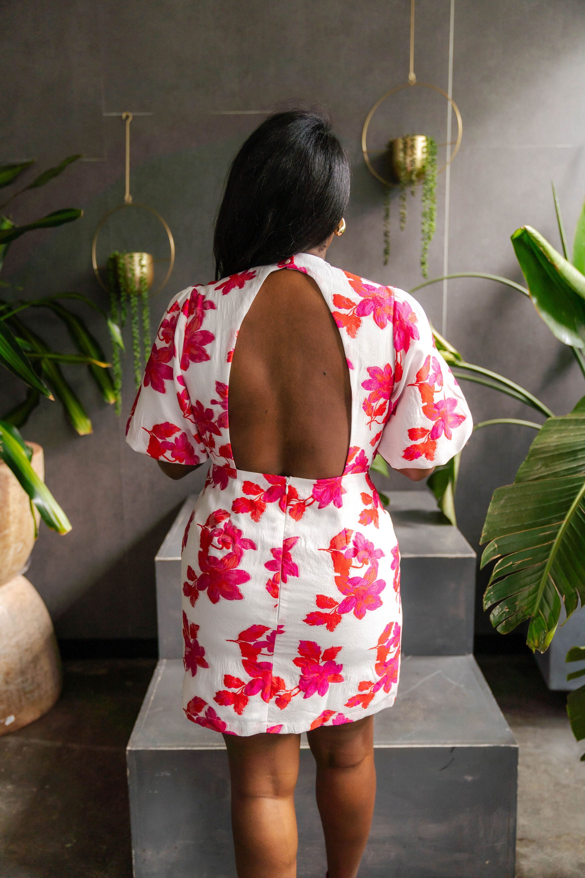 Bria - Balloon Sleeve Flower Dress