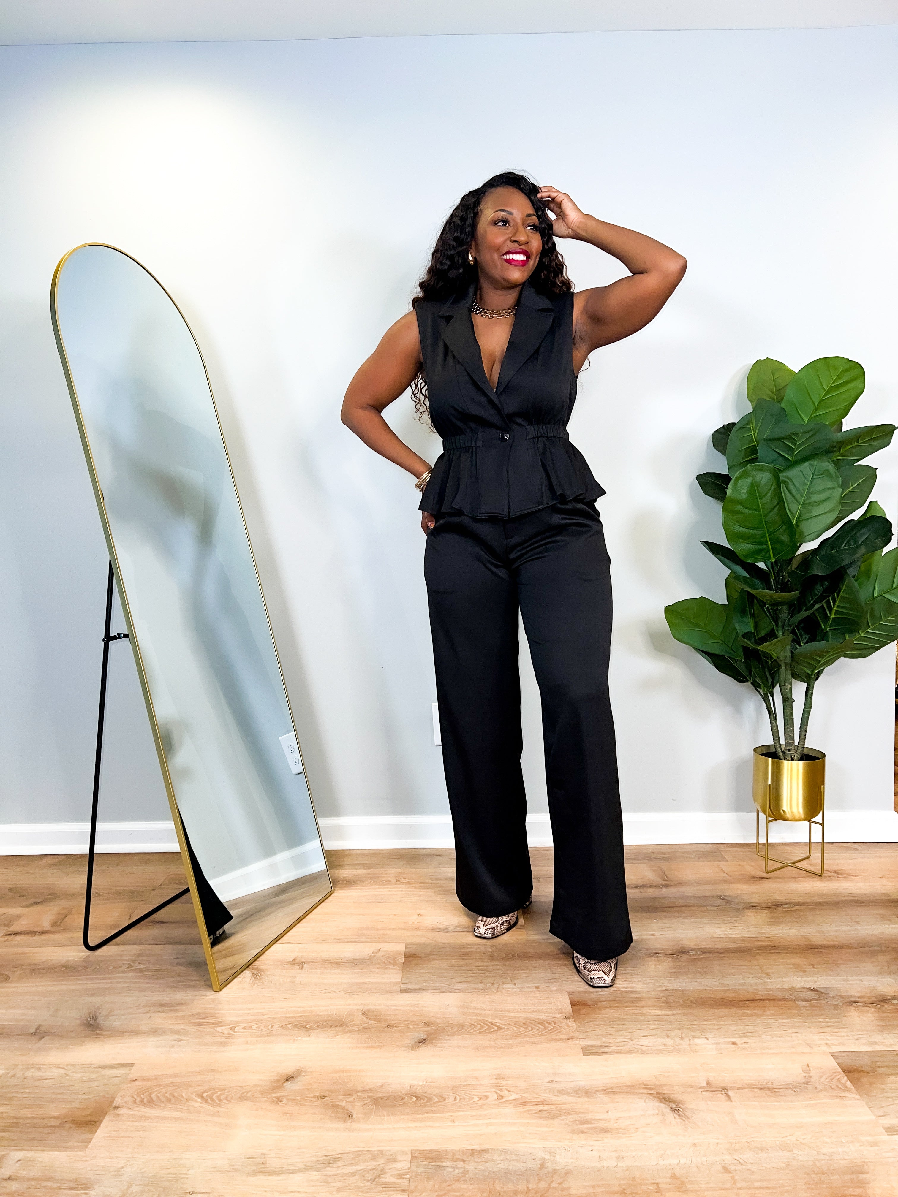 Hattie - Wide Leg Peplum Top Set