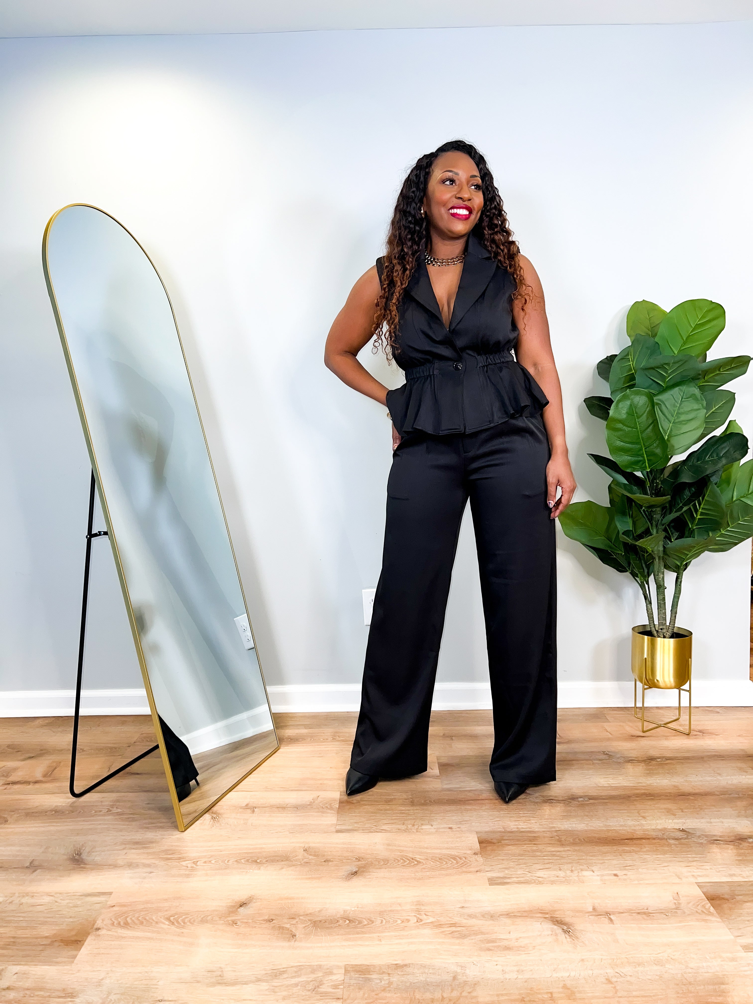 Hattie - Wide Leg Peplum Top Set