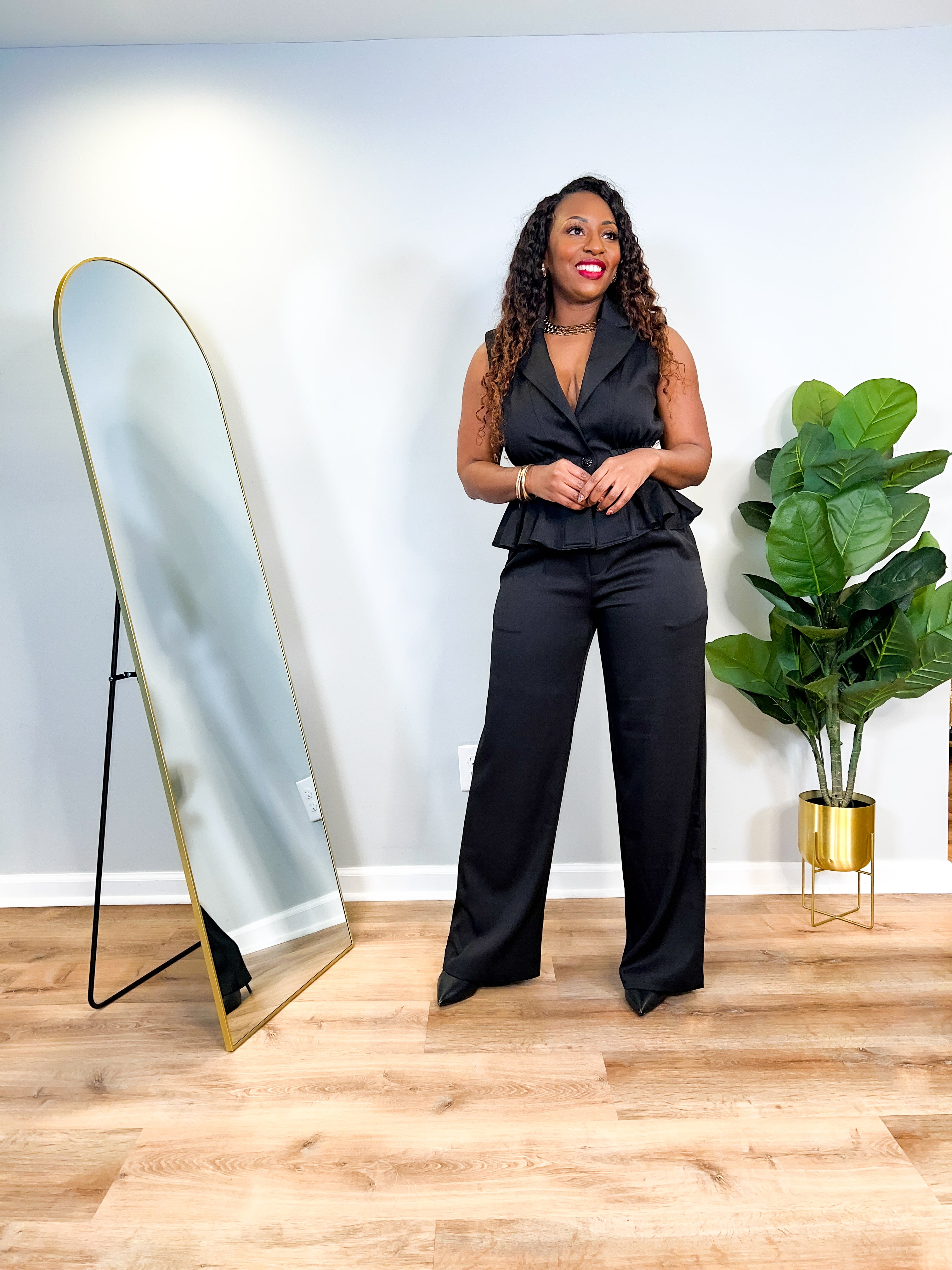 Hattie - Wide Leg Peplum Top Set