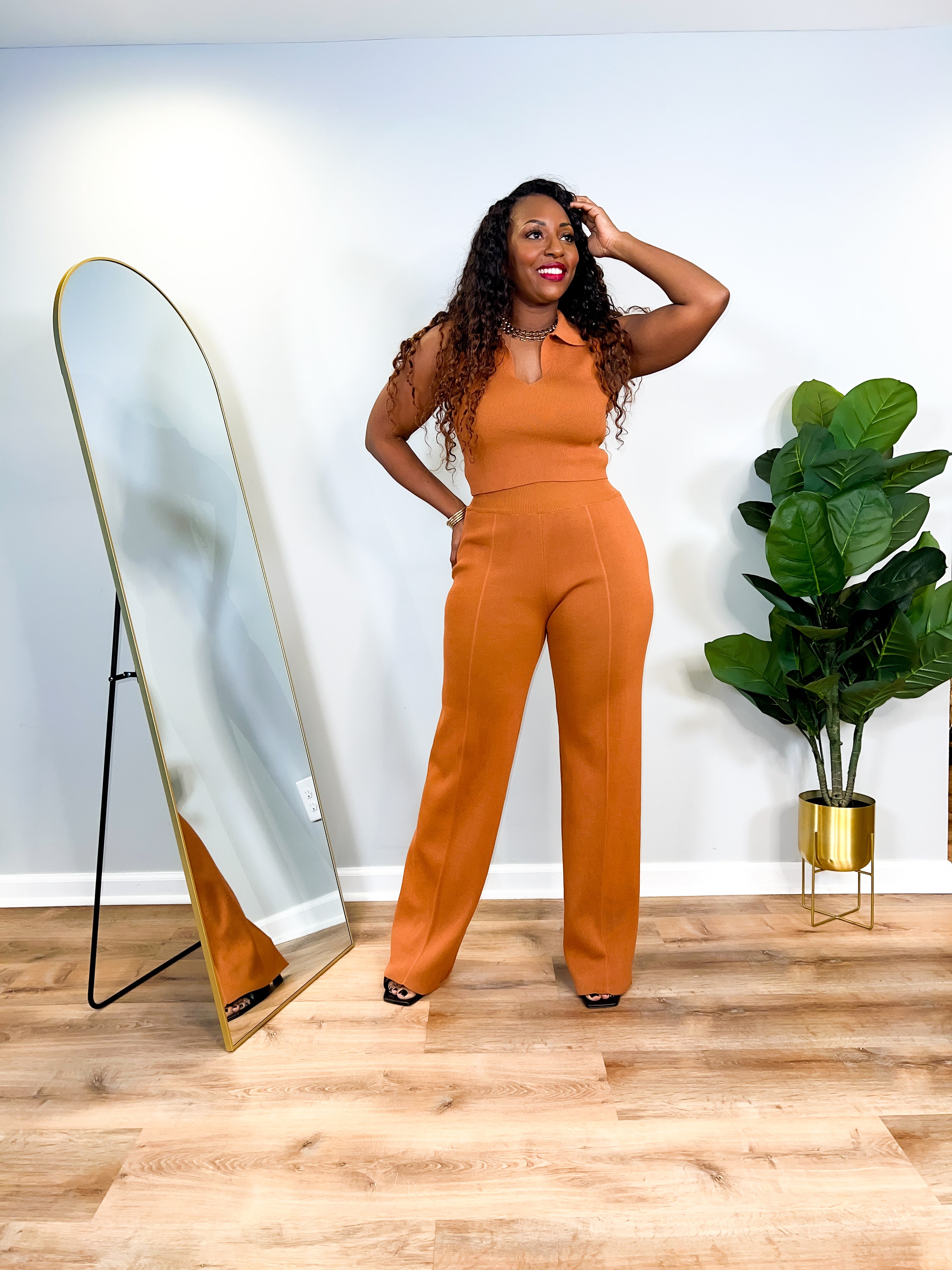 Joy - Knit Wide Leg Crop Top Set