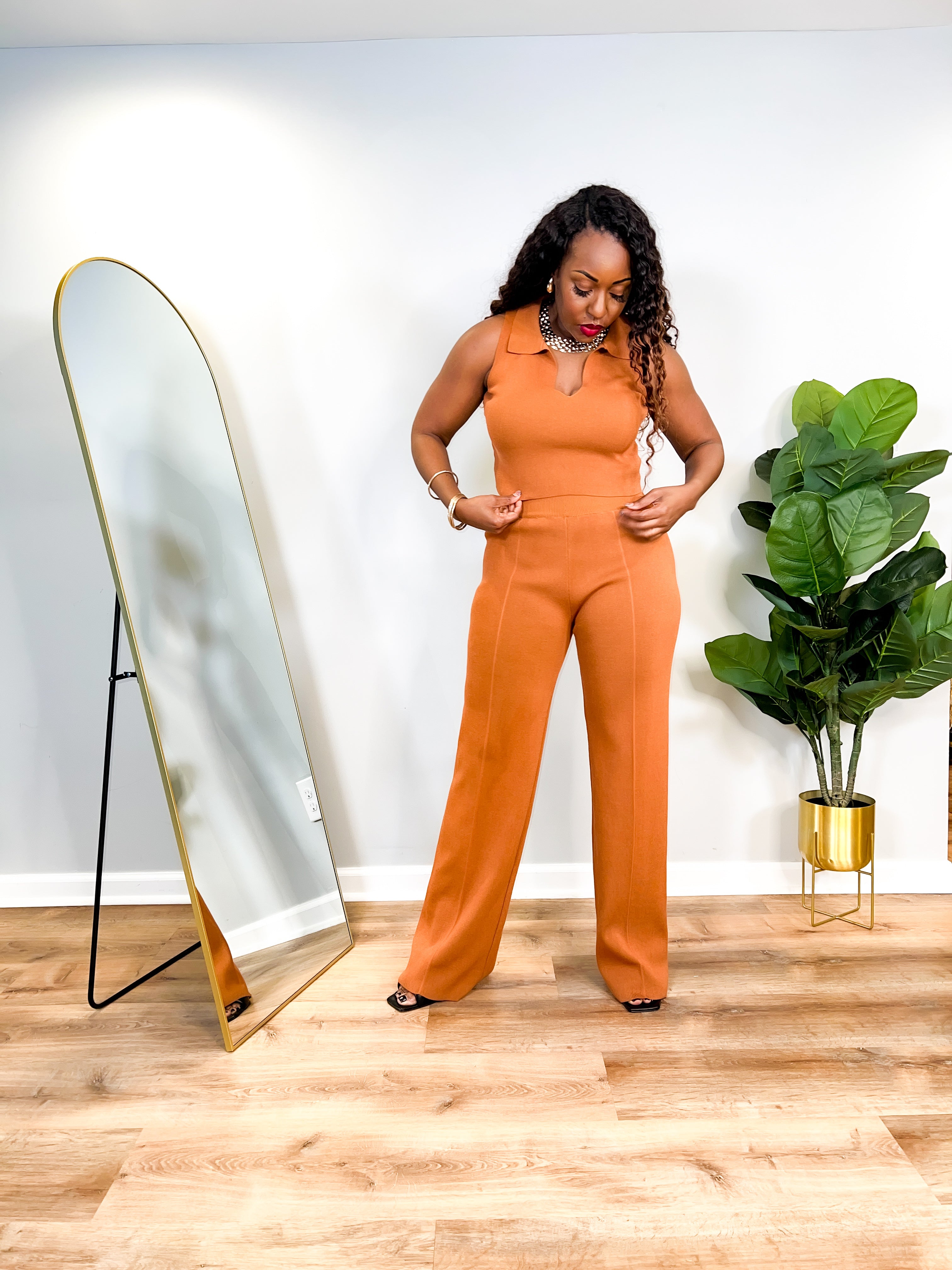 Joy - Knit Wide Leg Crop Top Set