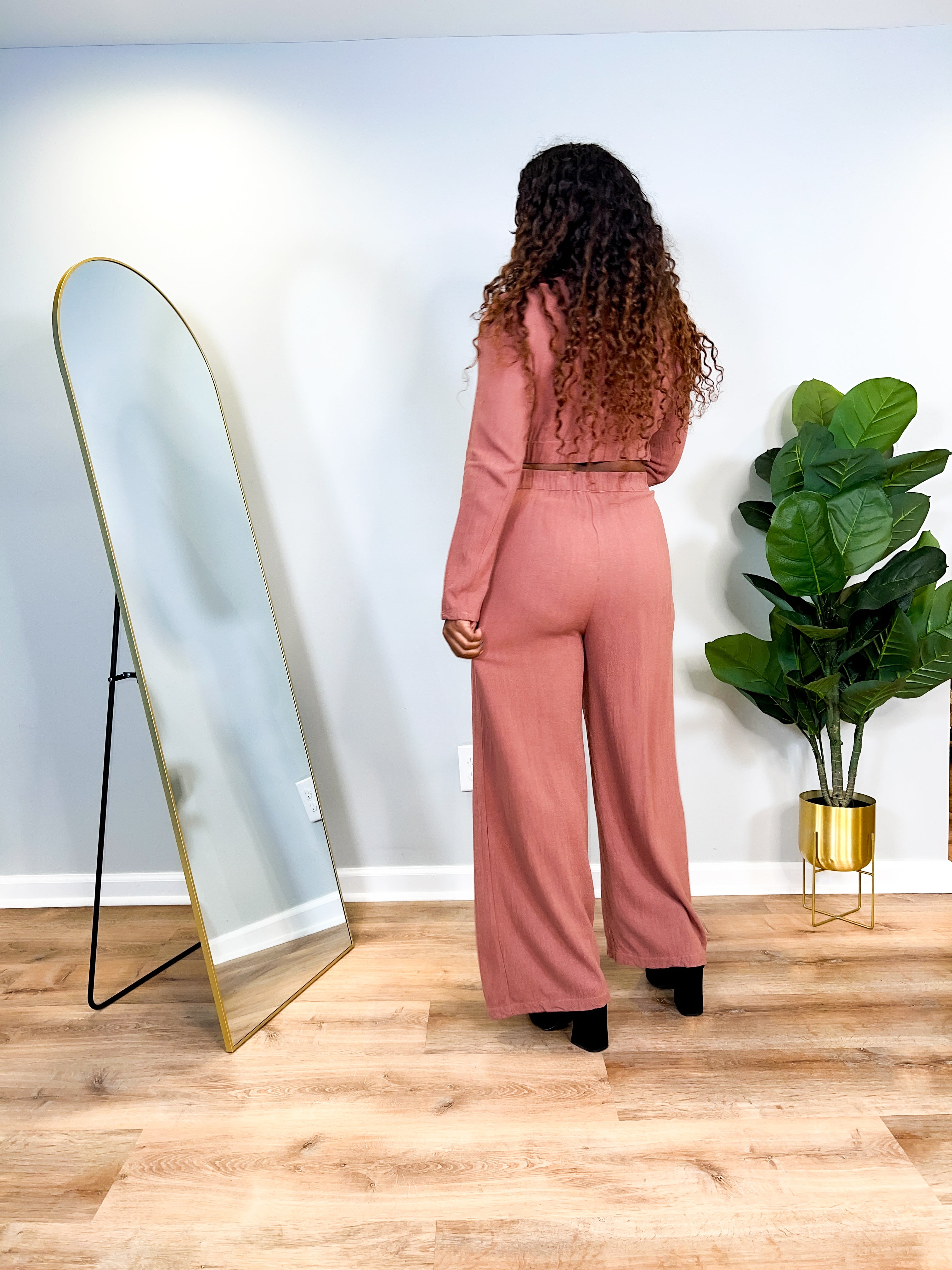 Faith - 2pc Cropped Blazer Wide Leg Pant Set