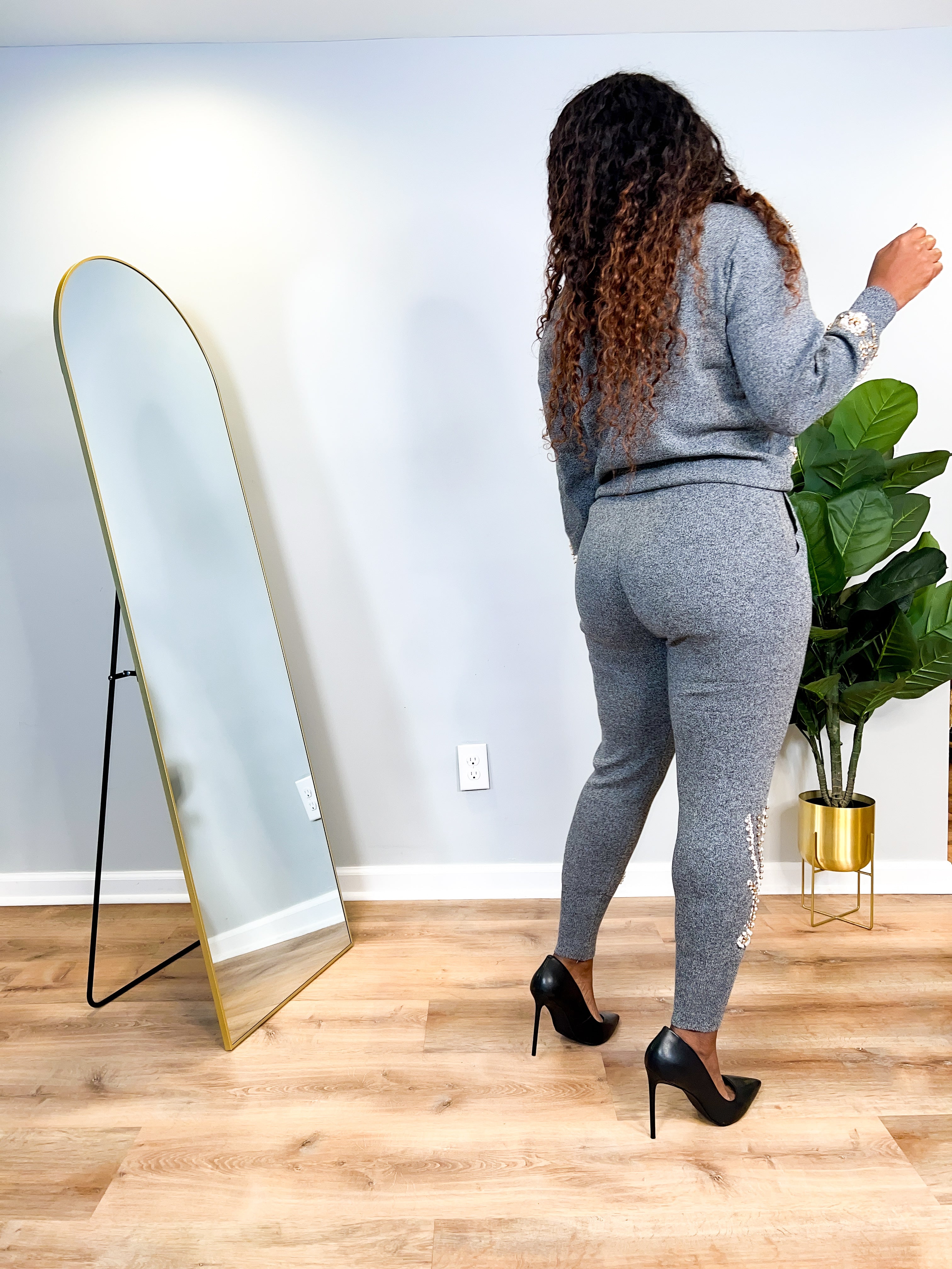 Effie - Sequin and Pearl Embroidered Pant Set