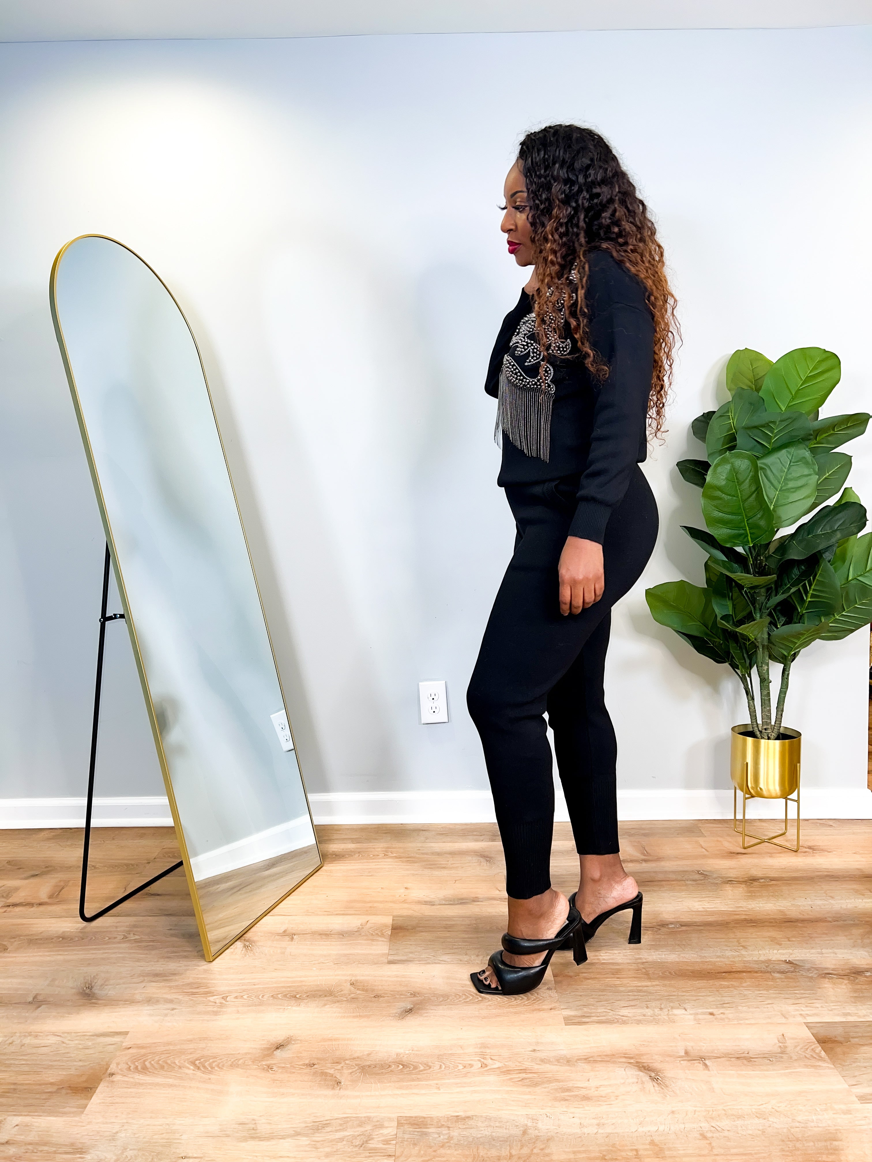 Naomi - Beaded Tassle Pant Set