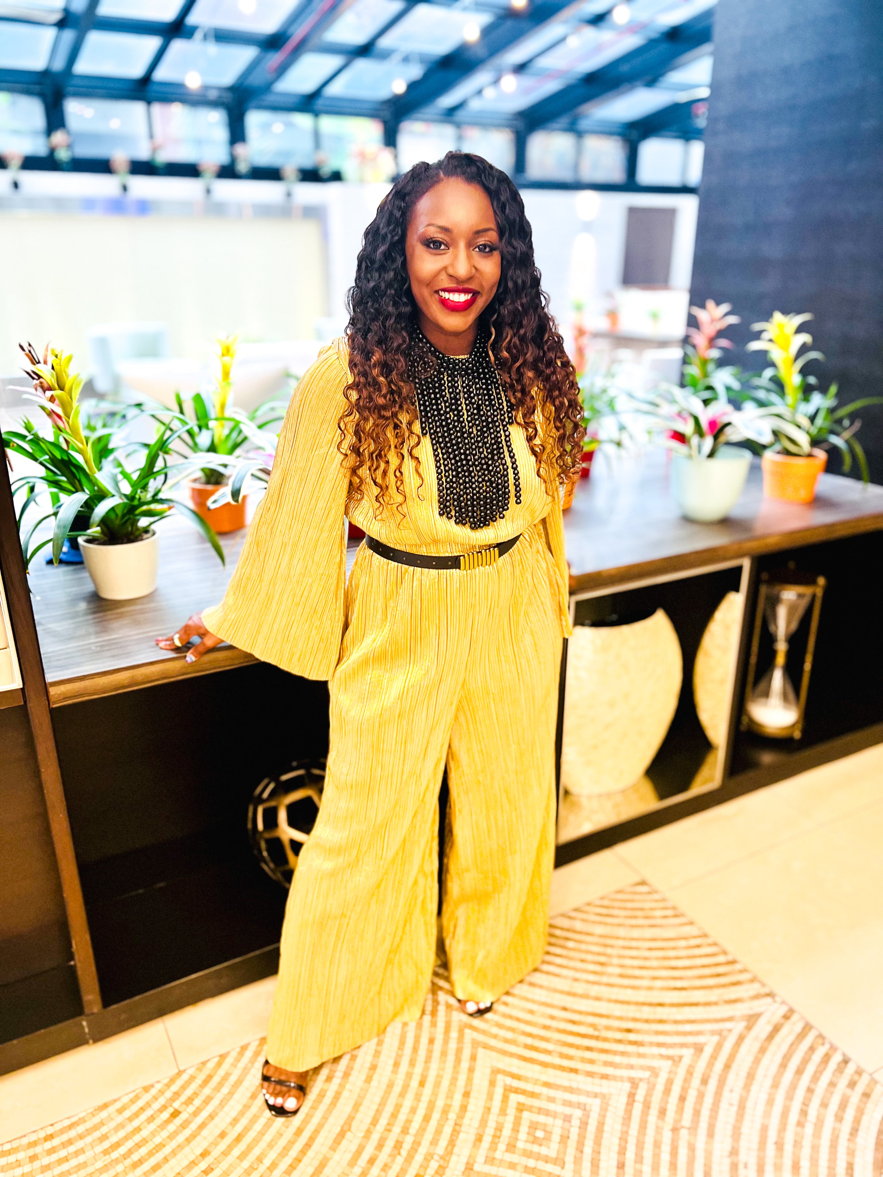 Harper - Pleated Metallic Jumpsuit